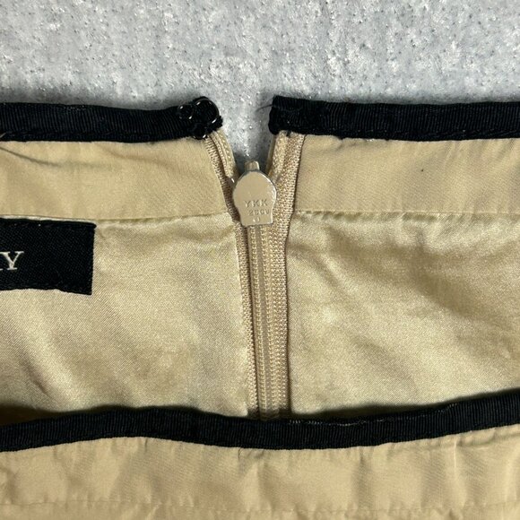 Lida Baday Skirt Womens 10 Tan Silk‎ Blend Pleated Lined Back Slit Officecore - Picture 2 of 15